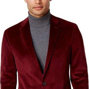 WINTAGE Men's Velvet Two Buttoned Tux Lapel Party Maroon Coat Blazer